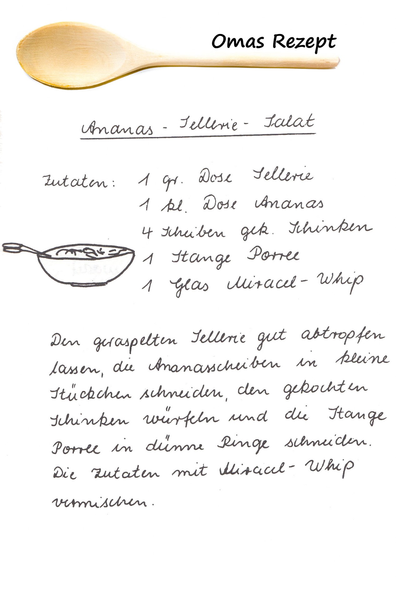 Handgeschriebenes Rezept von der Oma