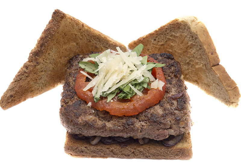 Hamburger als Burger Toast