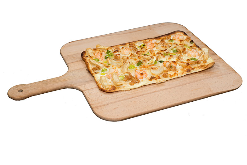 Flammkuchen mit Meeresfruechten