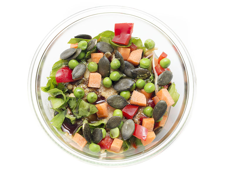 Foto und Rezept Gemüsesuppe vegetarische und vegane Proteine
