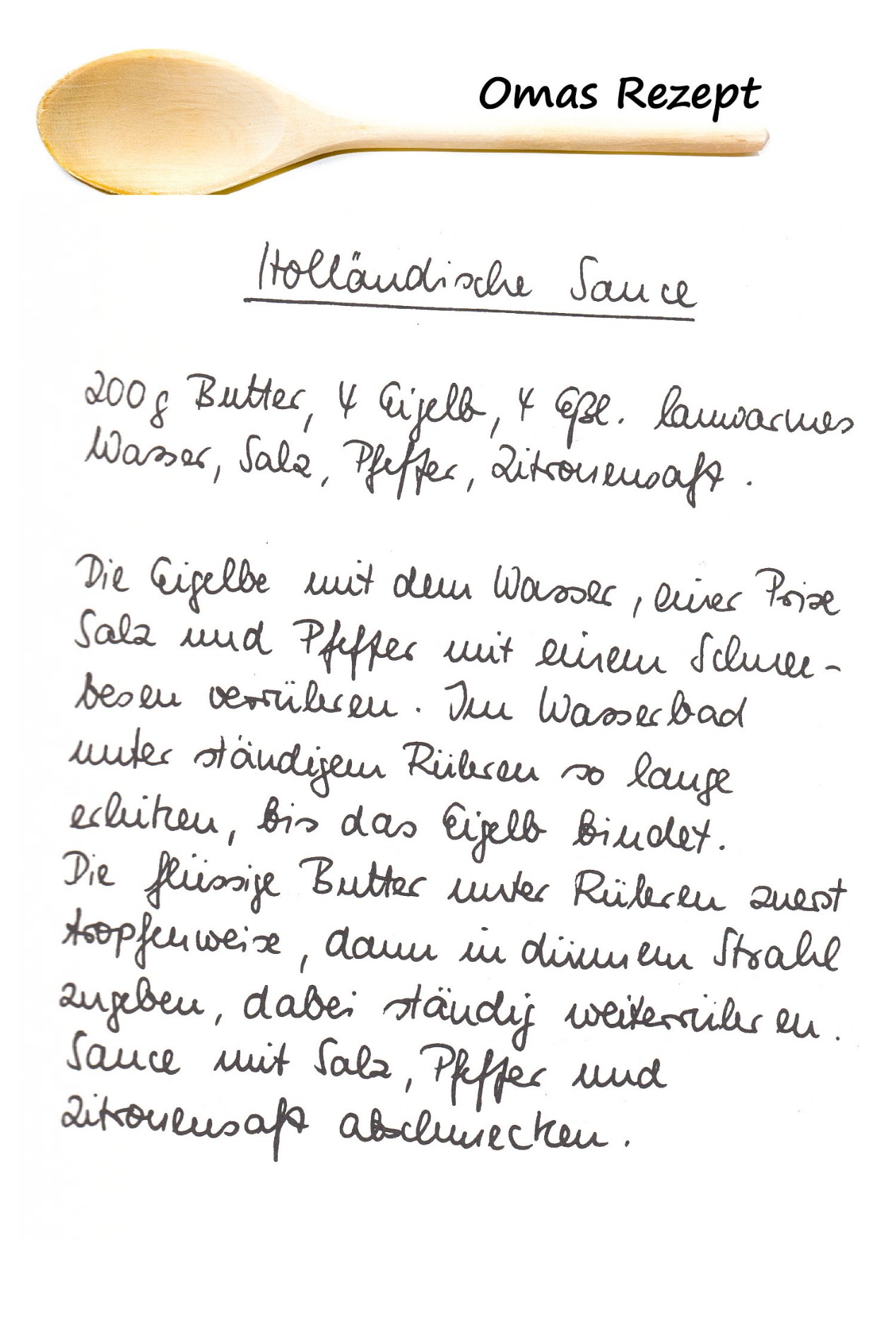 Omas Rezepte - Holländische Sauce