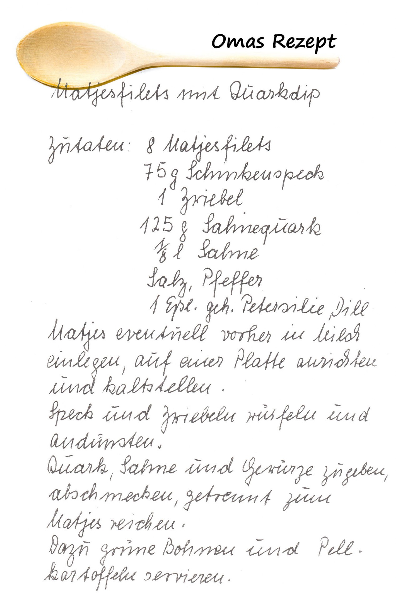 Matjesfilets mit Quarkchips aus Omas Kochbuch 