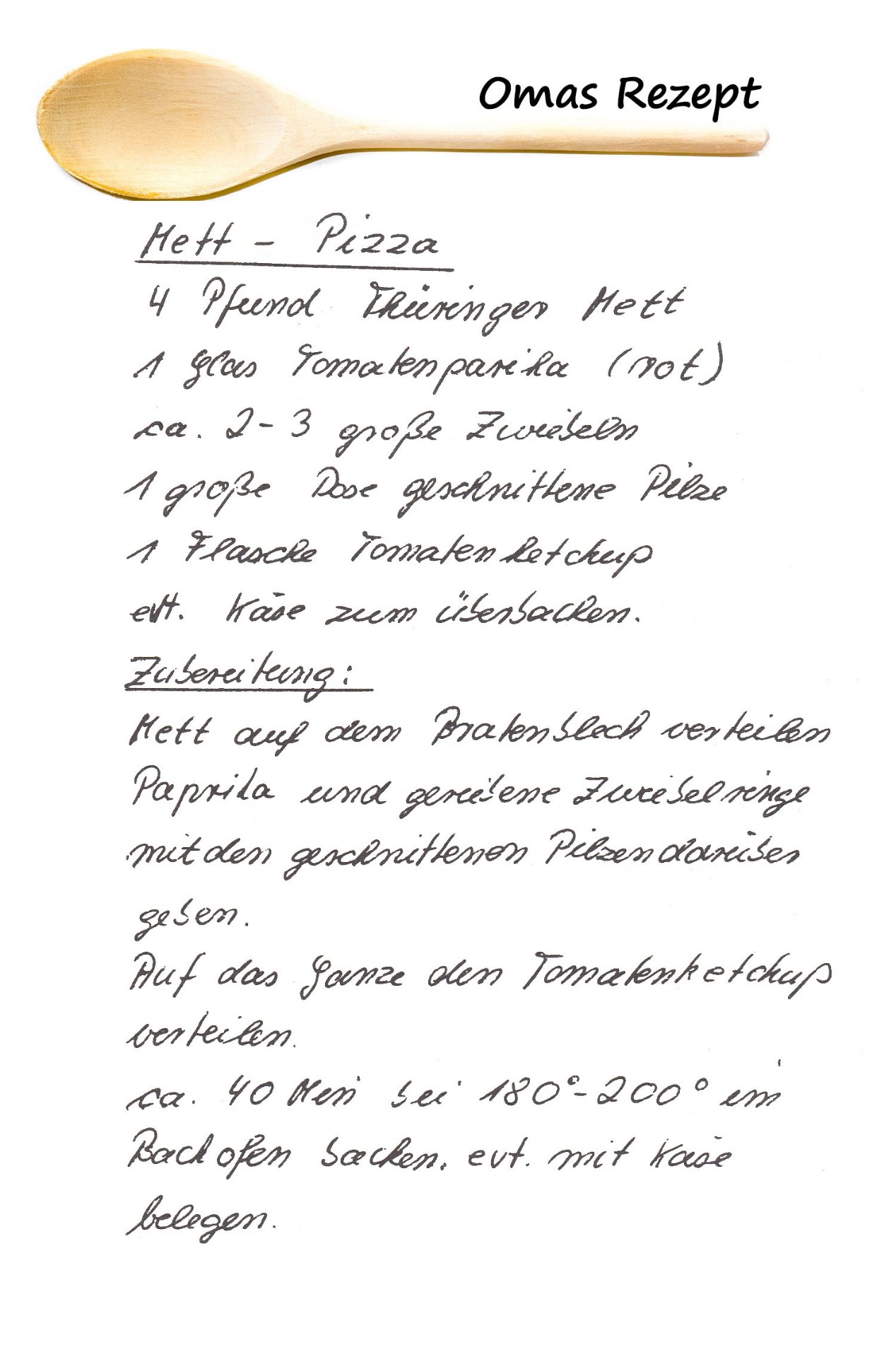 Mett Pizza aus Omas Kochbuch Rezepte