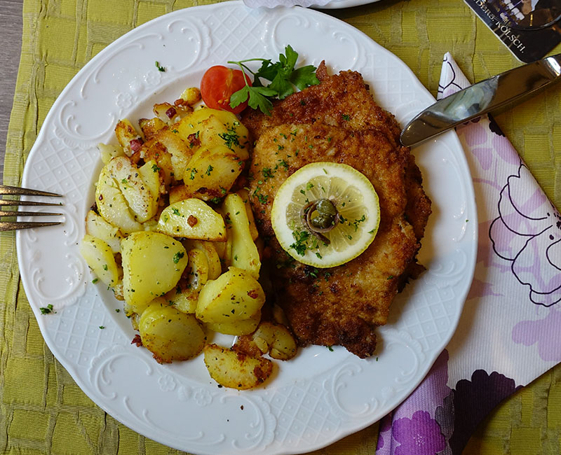 Bratkartoffeln mit Schnitzel