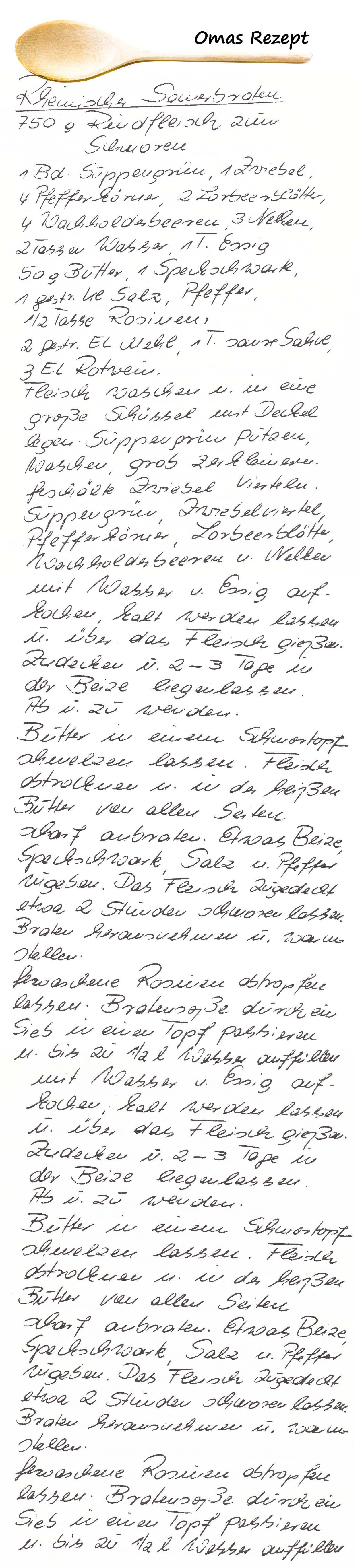 Rheinischer Sauerbraten aus Omas Kochbuch Rezepte