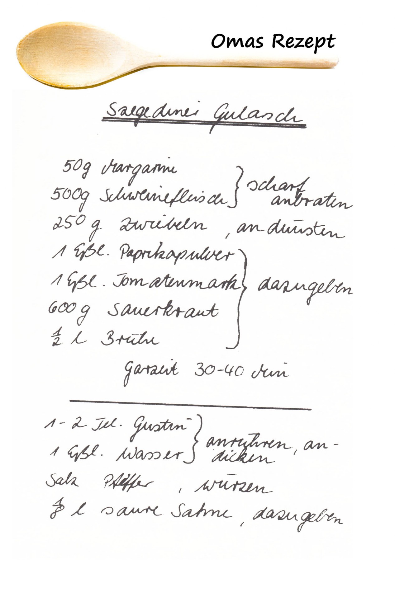 Szegediner Gulasch aus Omas Kochbuch Rezepte
