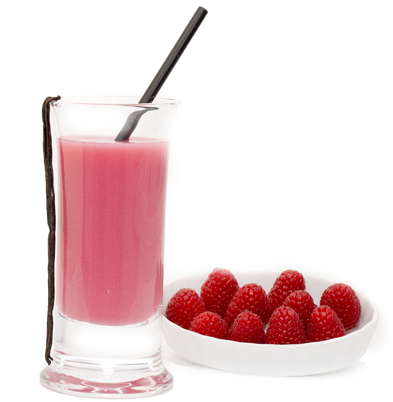 Smoothie-Himbeeren im Glas